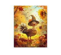KOPUTE Strange Turkey,Thanksgiving Day Art Poster Canvas- Perfect for Wall Artrations, Dining Room Decor, Bedroom Art, Wall Decor Living Room, Wall Art, Frameless 12x16inch