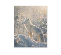 KOPUTE Strange White Fox,Animals Art Poster Canvas- Perfect for Wall Artrations, Dining Room Decor, Bedroom Art, Wall Decor Living Room, Wall Art, Frameless 12x16inch