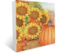 KOPUTE Sunflower Wooden Sign Decor Wood Sign Desk Decoration Positive Wood Block Box Sign For Shelf Home es Presents For Aunts And Uncles 5 x 5 Inches