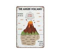 KOPUTE The anger volcano, feelings poster, self regulation, social emotional learning, calming corner, play therapy, Retro Metal Poster Wall Art Kitchen Garden Farm Home Decoration,tin sign 30X40cm