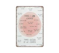 KOPUTE Things I can control poster, Mental Health, Therapy Counseling Wall Art, Classroom Poster, Counselor, Therapist,Retro Metal Poster Wall Art Kitchen Garden Farm Home Decoration, 14X20cm