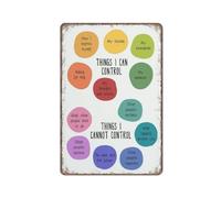 KOPUTE Things I can control poster, Therapy office decor, Mental Health poster, Calm down corner, Counseling, Retro Metal Poster Wall Art Kitchen Garden Farm Home Decoration,tin sign 30X40cm