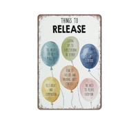 KOPUTE Things to let go of, Mental health poster, Coping skills poster, Therapist office decor, Mindfulness poster, Retro Metal Poster Wall Art Kitchen Garden Farm Home Decoration,tin sign 20X30cm