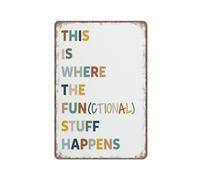 KOPUTE This is where the functional stuff happens, Speech therapy poster print, Occupational therapy,office decor,Retro Metal Poster Wall Art Kitchen Garden Farm Home Decoration,tin sign 30X40cm