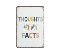 KOPUTE Thoughts are not facts poster, Typography print, Counselor office decor, Therapy office decor, Mental Health poster,Retro Metal Poster Wall Art Kitchen Garden Farm Home Decoration, 20X30cm