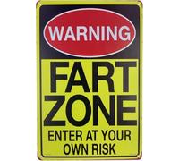 KOPUTE Tin Sign Metal Wall Poster Fart Zone Warning Enter at your own Risk. Decoration Plaque Home Bar Kitchen Coffee Man Cave Garage Wall Decor Art Tin Sign 8x12 Inch