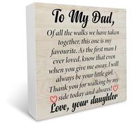 KOPUTE to My Dad Wedding Wooden Box Sign Father of The Bride Gifts from Daughter, Thank You Dad Gifts for Wedding Wooden Sign Keepsake Desk Wall Decor 7 x 7 Inches