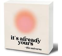 KOPUTE Trendy Retro Y2K Pink Aura Wood Signs, It's Already Yours the Universe, Y2K Room Decor, Pink Room Decor Aesthetic, Preppy Room Decor Teen Girls, Teen Girls Trendy Stuff in 5 x 5 Inches