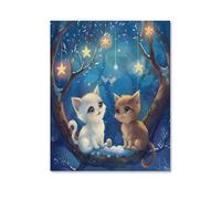 KOPUTE Two Kittens On A Snowy Day Poster Canvas- Perfect for Wall Artrations,Dining Room Decor, Bedroom Art, Wall Decor Living Room, Wall Art, Frameless 20x30inch