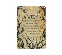 KOPUTE Vintage Halloween A Witch Poster, Halloween Poster, Witch Wall Art Decor, Magic Witch Poster, Retro Metal Poster Wall Art Kitchen Garden Farm Home Decoration,tin sign 14X20cm