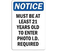 KOPUTE Wall Decor Must Be at Least 21 Years Old to Enter Photo Rust Free Uv Notice Safety Post,Home Bar Kitchen Coffee Man Cave Garage Wall Decor Art Tin Sign 12x16 Inch