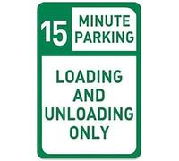KOPUTE Warning Sign - 15 Minute Parking Loading Unloading Only Parking,Business Sign Home Bar Kitchen Coffee Man Cave Garage Wall Decor Art Tin Sign 5.5x8 Inch