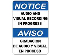 KOPUTE Warning Sign Notice Audio and Visual Recording in Progress Sign Business Sign Home Bar Kitchen Coffee Man Cave Garage Wall Decor Art Tin Sign 8x12 Inch