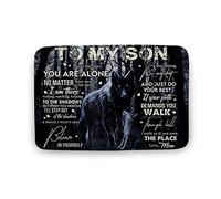 KOPUTE Wolf, to My Son You Are Alone Believe in Yourself Stay Strong Be Confident And Just Do Your Best Love Mom Home Decor; Welcome Mat; Home Doormat,Indoor Doormat,Front Back Door Mat 40x60cm