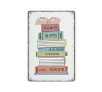 KOPUTE You matter poster, You belong here, This is a safe space sign, Social psychology, Therapy office decor, boho, Retro Metal Poster Wall Art Kitchen Garden Farm Home Decoration,tin sign 14X20cm