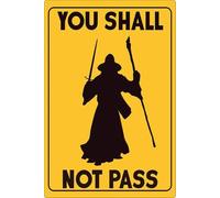 KOPUTE You Shall Not Pass Tin Sign, Home Bar Kitchen Coffee Man Cave Garage Wall Decor Art Tin Sign 5.5x8 Inch
