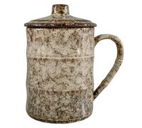 KOPYFANTAP Large Mug 750 ml, Jumbo Ceramic Coffee Cup with Lid, XXL Stoneware Cup Extra Large, Giant Tea Cup Porcelain for Office, Home, White