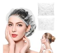 KOQAIIZ Ear Muffs Shower Cap Women's Set, 100 Pieces Disposable Earmuffs + 100 Pieces Shower Caps, Disposable for Hair Dyes, Showers, Bathing, Home, Salon