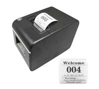 KOQICALL Auto-Cutter Ticket Printer Take a Number Dispenser 57mm Receipt Ticket Thermal Printer Can Edit Text via PC Show 3-Digits Waiting Number for Queue