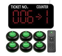 KOQICALL Take a Number System Wireless Queue Call with 1 Counter Display and 6 NXET Button for DMV, Post Office, Pharmacy, Clinic, Retail Store, Service Window & Reception Desk