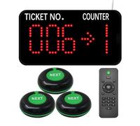 KOQICALL Take a Number System Wireless Queue Management System Ticket Number Waiting System 3 NEXT Call Button 1 Counter Display English Voice Broadcast for Bank Service Center Bus Station Clinic