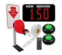 KOQICALL Ticket Number System Queue Wireless Calling System with 1 Take a Number Display 2 Next Call Button 1 Ticket Dispenser Stand