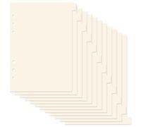 Koqye A5 Binder Dividers 6 Holes Beige 12 Blank Tab Index Dividers