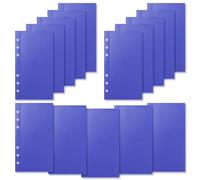 Koqye A6 Blue Cash Envelope, 2 Sets 6 Hole Budget Loose Leaf Binder Pockets Index Envelopes for Budgeting Money Saving (3 Set, 15 Pockets)