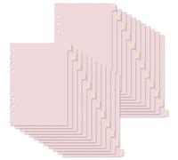 Koqye Leather Textured A5 6-Ring Binder Dividers with 12 Monthly Tabs, Pink Paper Index Page Separators for Planner/Organizer (2 Set - 12 Monthly Tabs)