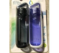 KOR Delta BPA Free Water Bottle, 750ml, 2 PACK, Black/Blue