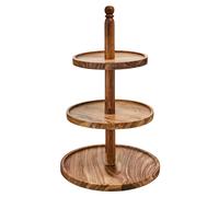 Kora Sheesham Wood Three Tier Cake Stand Interiors by Premier Brown One Size