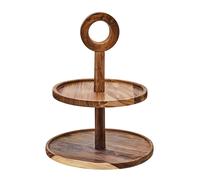 Kora Sheesham Wood Two Tier Cake Stand Interiors by Premier Brown One Size