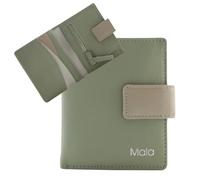 Kora Two Tone Compact Tab Purse - Small Genuine Leather RFID Wallet with Coin Pocket, ID Window & Card Slots - 10.5 x 8.5 x 2 cm (Green)