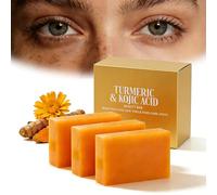 Korabalm - korabalm turmeric & kojic acid soap, Acne Scars, Hyperpigmentation & Even Tone Natural Cleansing Bar for Face and Body, Gentle Hydrating Lather for Daily Skincare Routine (3PCS)