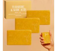 Korabalm Turmeric & Kojic Acid Soap - Get Radiant Skin Naturally！Brighten, Clear & Smooth, Gentle Hydrating Lather for Daily Skincare Routine for Face and Body (3PC)