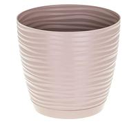 KORAD 3D Sahara Plant Pots with Matching Saucers. Decorative Planters with Drainage Holes for Indoor and Outdoor. Available in 7 Sizes and 8 Colours- (Taupe, Ø13 cm(5.12 inches)