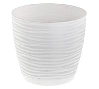 KORAD 3D Sahara Plant Pots with Matching Saucers. Decorative Planters with Drainage Holes for Indoor and Outdoor. Available in 7 Sizes and 8 Colours- (White, Ø27 cm(10.63 inches)