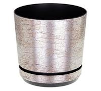 KORAD Antique Silver Indoor Plant Pots, 6 Sizes, Mix and Match Your Decor - Plant Pot Planter with Drainage Holes and Matching Saucer for All Houseplants - Modern Home Decor Round Flower Pot (14cm)