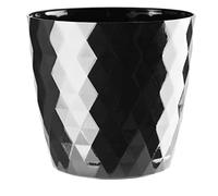 KORAD Black Cristal Indoor Flower Pot Covers without Drainage Holes. Round, Plastic Plant Pots Container for all Houseplants. 9 Modern Colours and 7 Sizes. (20 cm - 7.8 inches, Black)