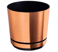 KORAD COPPER Flower Indoor Plant Pot with Saucer - Glossy Modern Decorative Plastic Planter with Drainage Holes for Indoor Plan- (Copper, 10.4 inches (26 cm))