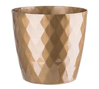 KORAD Cristal Indoor Flower Pot Covers without Drainage Holes | Round Plastic Plant Pots Container for All Houseplants | 9 Modern Colours & 7 Sizes- (Gold, 14 cm - 5.5 inches)