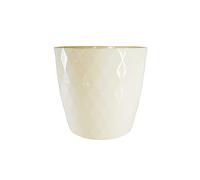 KORAD Cristal Indoor Flower Pot Covers without Drainage Holes | Round Plastic Plant Pots Container for All Houseplants | 9 Modern Colours & 7 Sizes- (Cream, Ø 18 cm (7.08 inch))