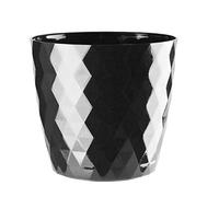 KORAD Cristal Indoor Flower Pot Covers without Drainage Holes | Round Plastic Plant Pots Container for All Houseplants | 9 Modern Colours & 7 Sizes- (Black, Ø 16 cm (6.29 inch))