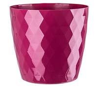 KORAD Cristal Indoor Flower Pot Covers without Drainage Holes | Round Plastic Plant Pots Container for All Houseplants | 9 Modern Colours & 7 Sizes- (Pink, 20 cm - 7.8 inches)