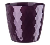 KORAD Cristal Indoor Flower Pot Covers without Drainage Holes | Round Plastic Plant Pots Container for All Houseplants | 9 Modern Colours & 7 Sizes- (Purple, 14 cm - 5.5 inches)