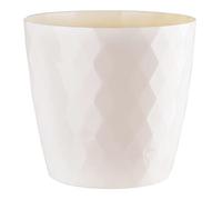 KORAD Cristal Indoor Flower Pot Covers without Drainage Holes | Round Plastic Plant Pots Container for All Houseplants | 9 Modern Colours & 7 Sizes- (Cream, Ø 20 cm (7.87 inch))
