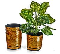 KORAD Set of 4 plant pots grate 16 cm decorative planters in the size of 16 cm for flowers, herbs, plant compositions OSL 16/133 x4