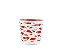 KORAD Sophie Flowerpot - Indoor Plant Pot Without Drainage Holes - Modern Round Plastic Planter for Home, Office, Garden - Various Sizes & Colours- (Red, Ø 15 cm (5.90 inch))