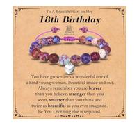 KORAS 18th Birthday Gifts for Girls, Heart Charm Beaded Bracelet Gifts for 18 Year Old Girls, Sweet 18th Birthday Presents