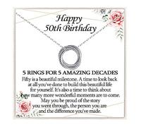 KORAS 30th - 70th Birthday Gifts for Women, Silver Necklace Jewellery | Birthday Presents for Daughter Sister Friend Mum Nana